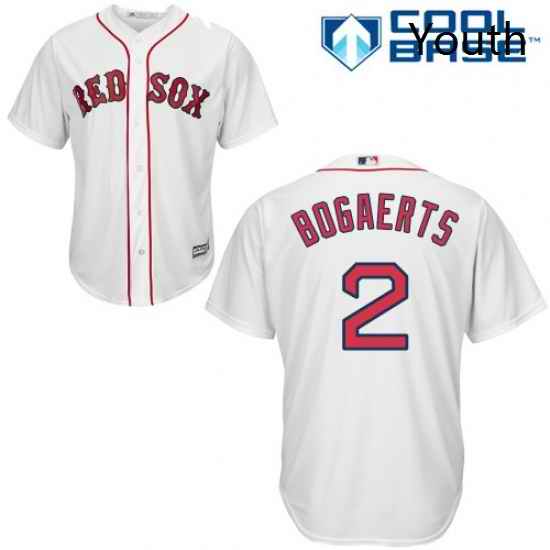 Youth Majestic Boston Red Sox 2 Xander Bogaerts Authentic White Home Cool Base MLB Jersey